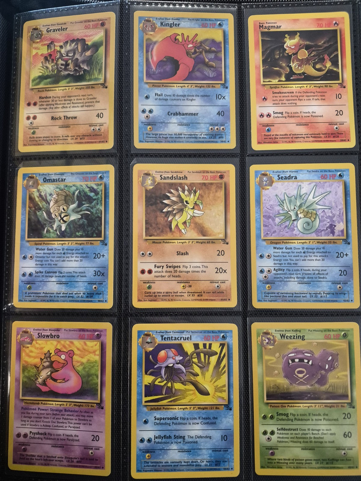 WOTC Pokémon Complete Sets, Base, Jungle, Fossil, Team Rocket HP-LP